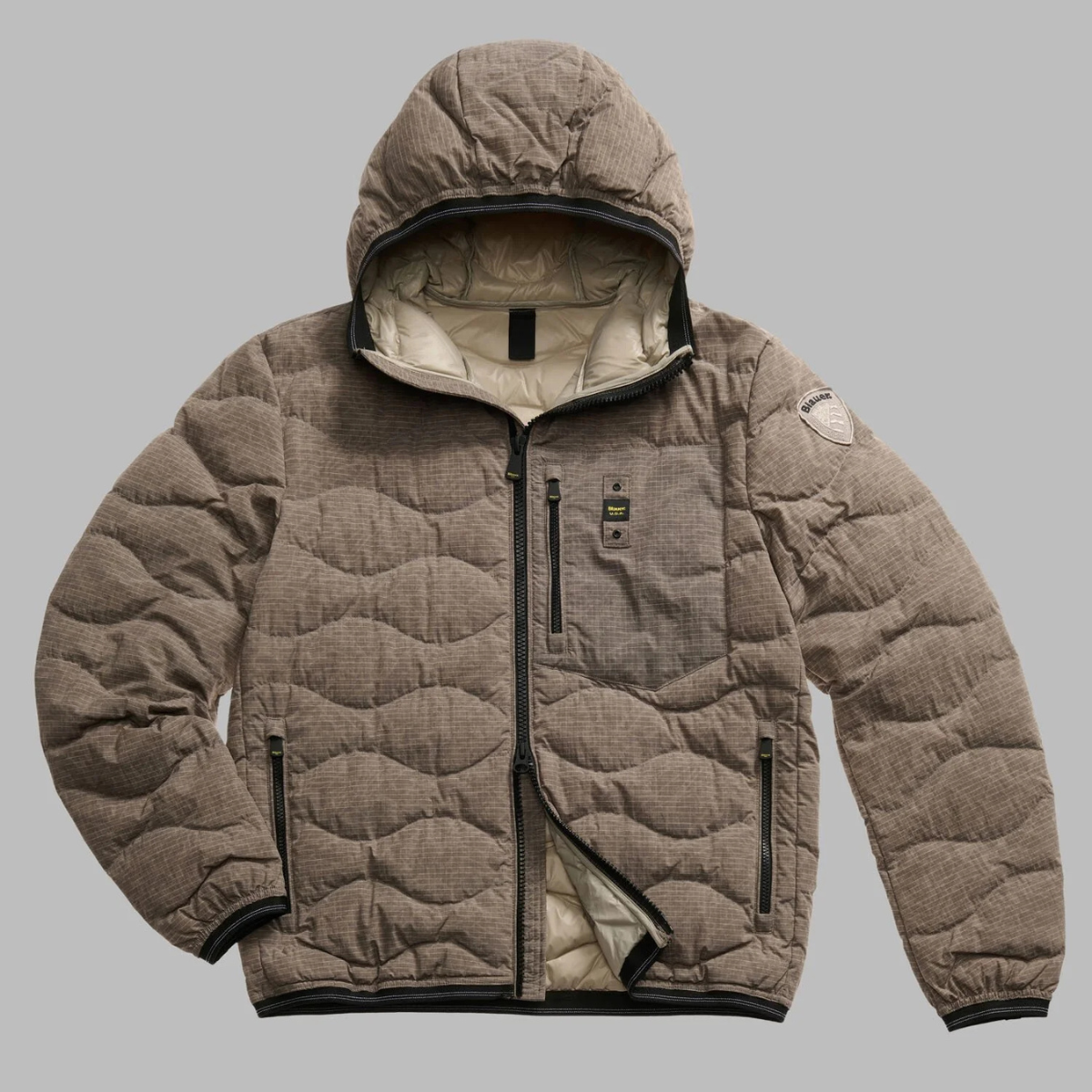 Blauer Piumino Wax Trapuntato ad onde Uomo Antracite