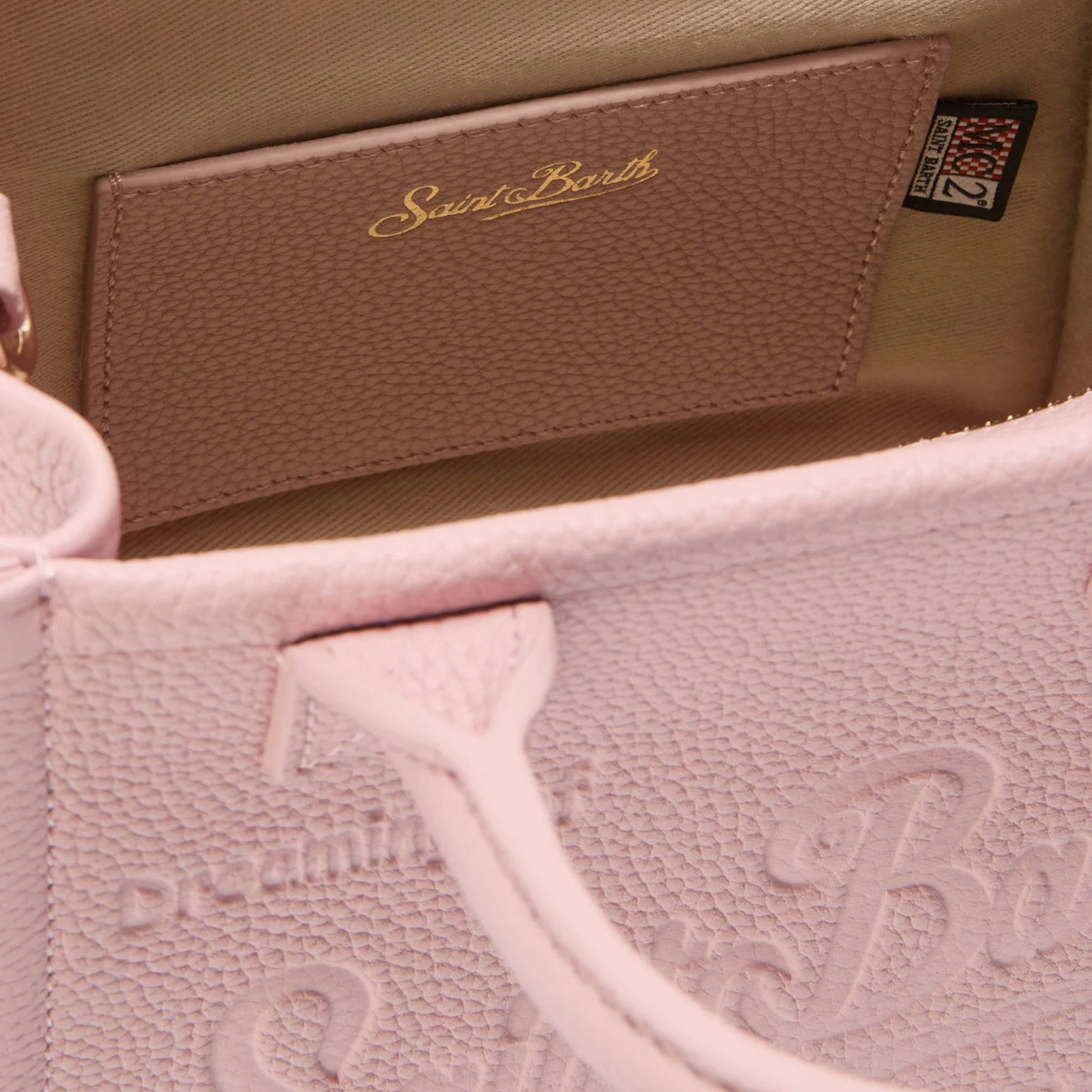 Mc2 Saint Barth Borsa Vanity a Spalla Mini in Pelle Martellata Rosa