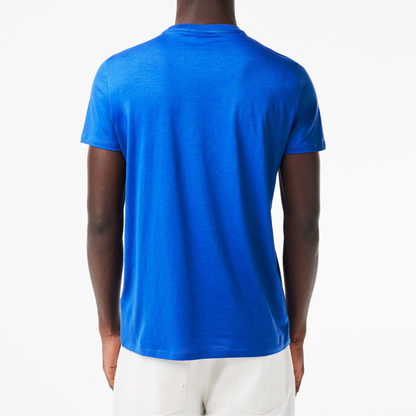 Lacoste T-Shirt in Jersey di Cotone Uomo Azzurro