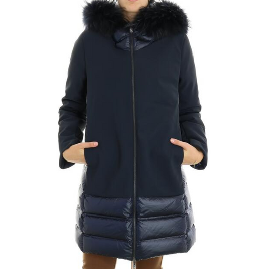 RRD Giubbotto Donna Winter Hybrid Parka Lady Fur Blu Notte