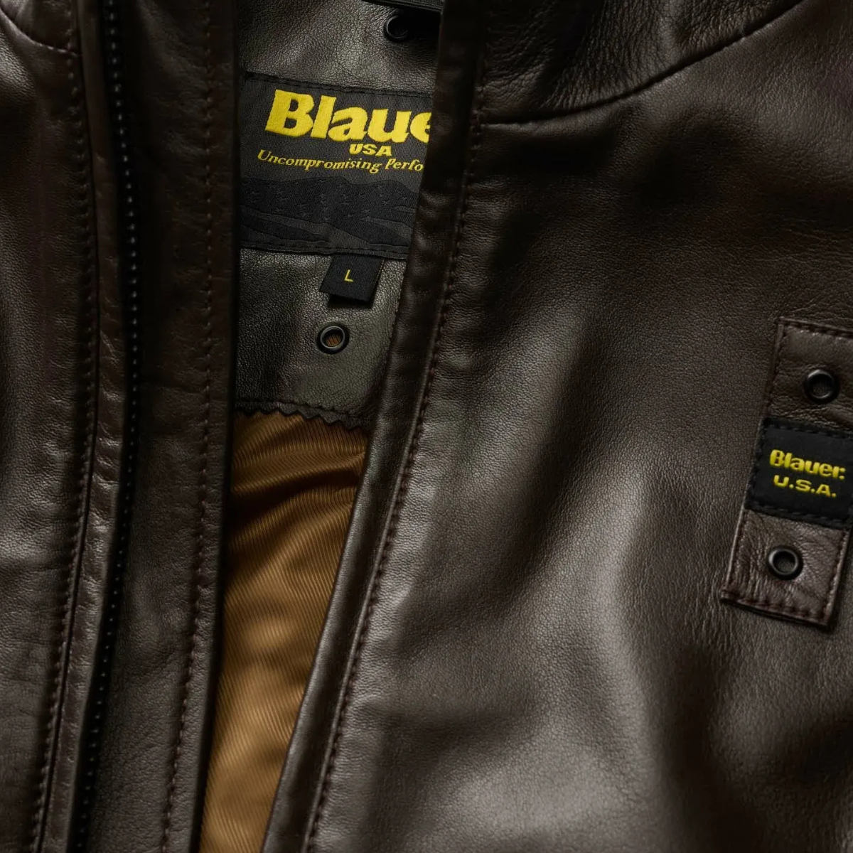 Blauer Bomber in Pelle Coniston Uomo Nero Caffè