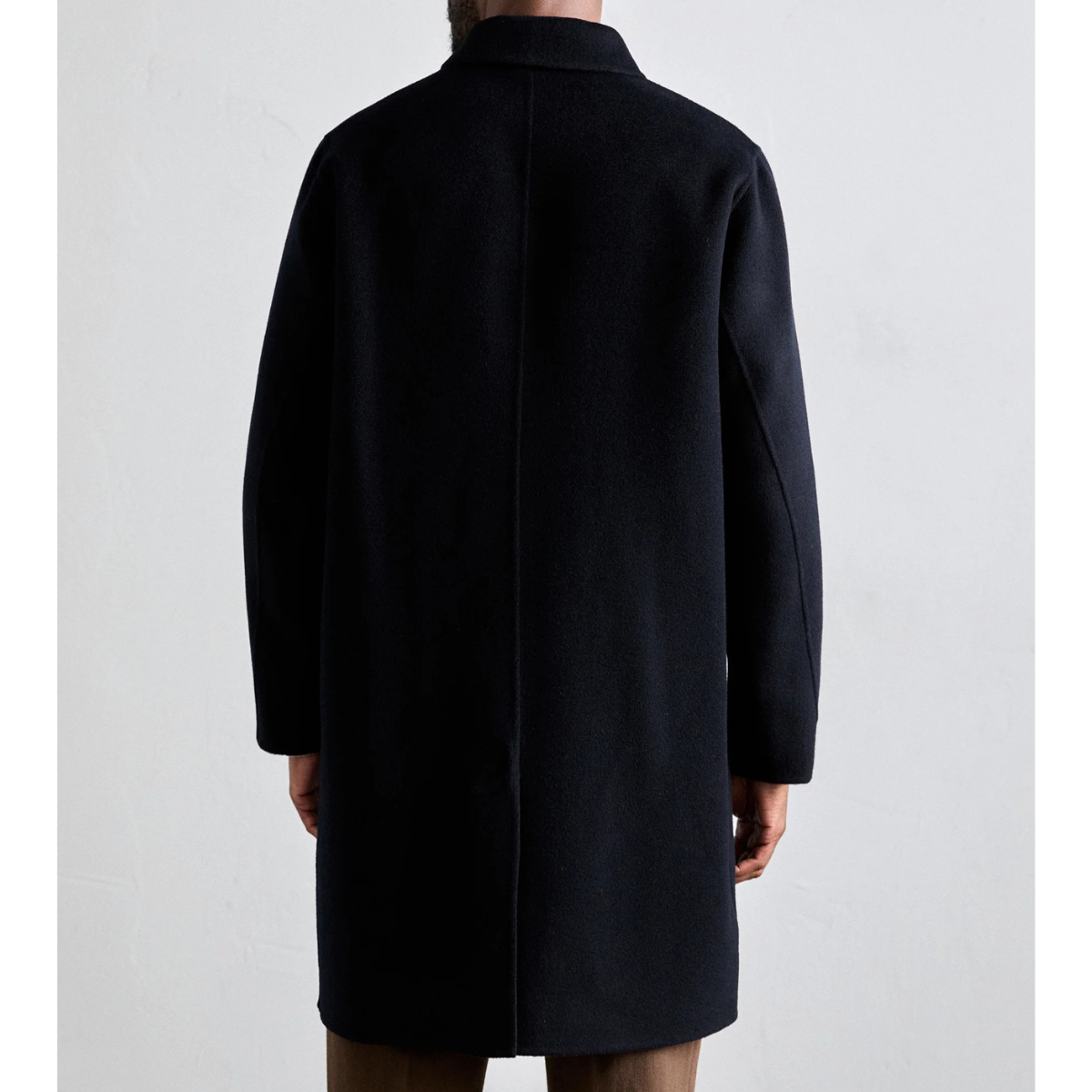 Aspesi Cappotto in Lana Double Virtuoso Uomo Nero e Biscotto