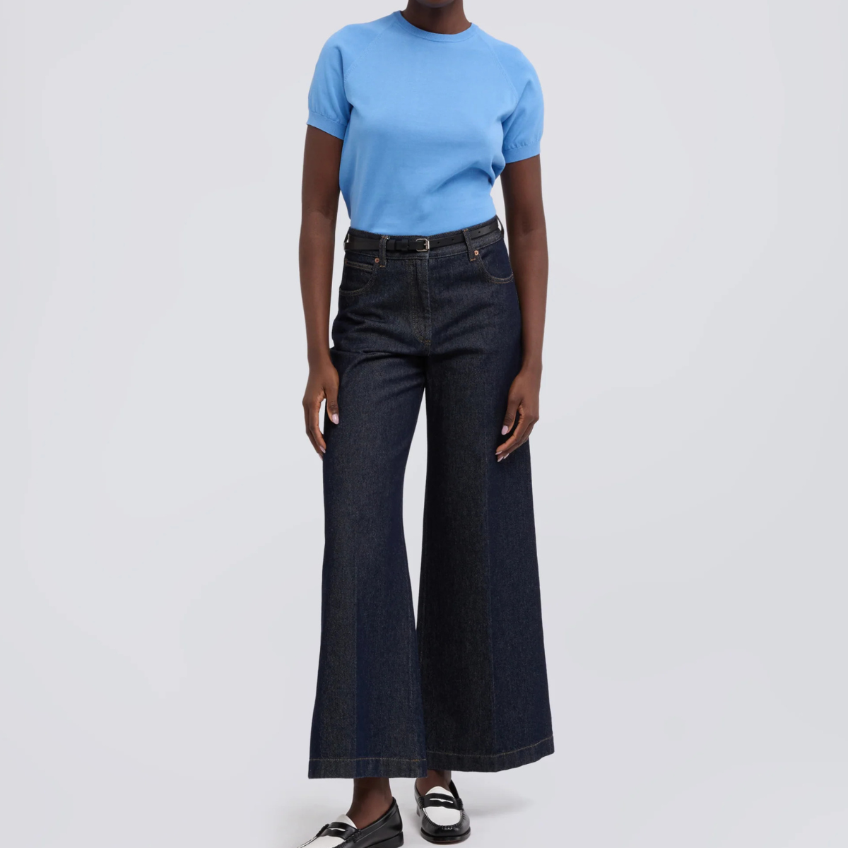 Aspesi T-Shirt in Filato di Puro Cotone Mod. 3222 Donna Azzurro