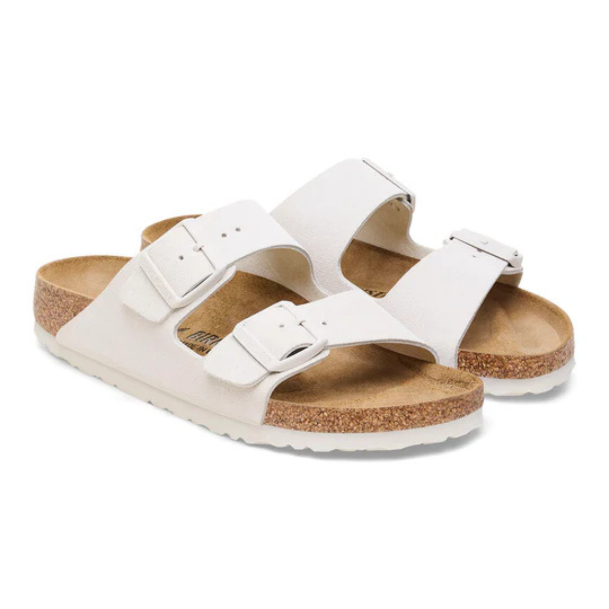 Birkenstock Ciabatta in Pelle Scamosciata Arizona Donna Antique White