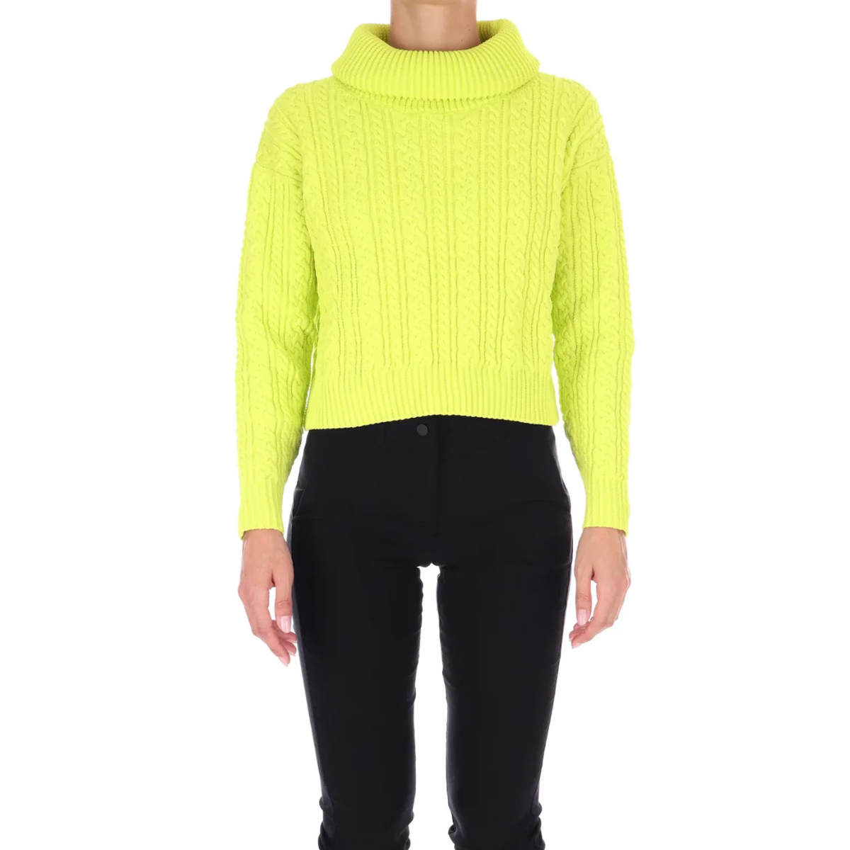 RRD Maglia a Collo Alto Donna Amos Fish Turtleneck Wom Knit Giallo Fluo