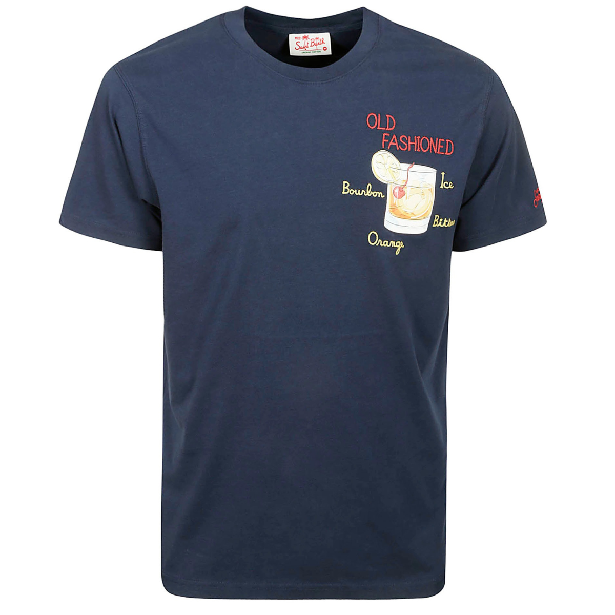 Mc2 Saint Barth T-Shirt Man in Cotone con Ricamo Uomo Old Fashioned Blu
