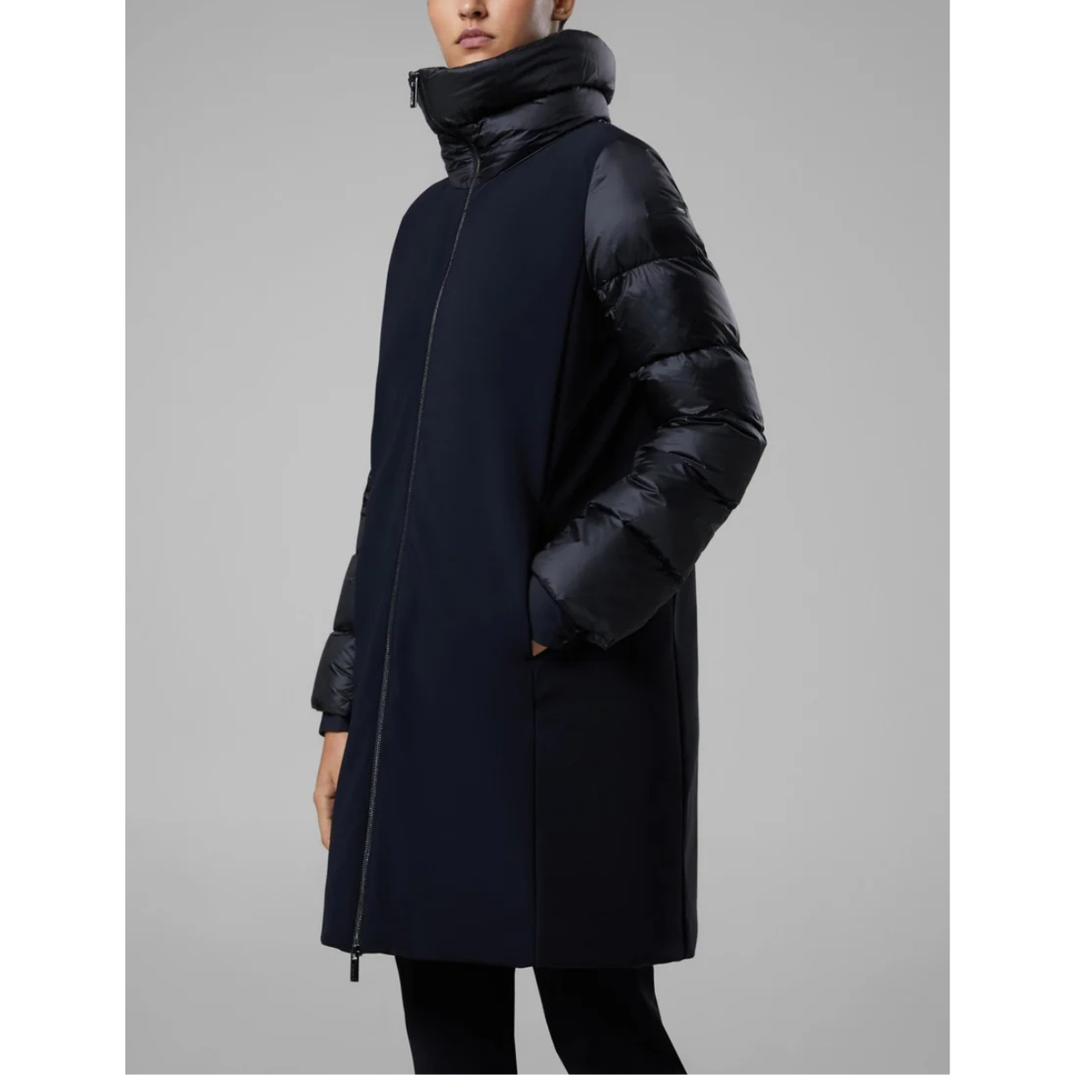 RRD Piumino Lungo Donna Winter Hybrid Coat Lady Nero