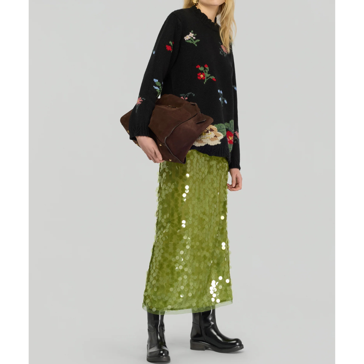 Semicouture Maglia in Misto Lana Carmencita Donna Nero