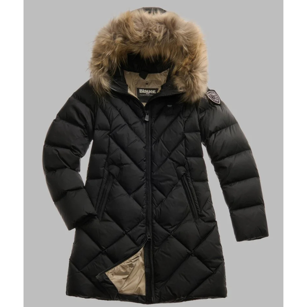 Blauer Piumino Lungo Idrorepellente Althea Donna Nero
