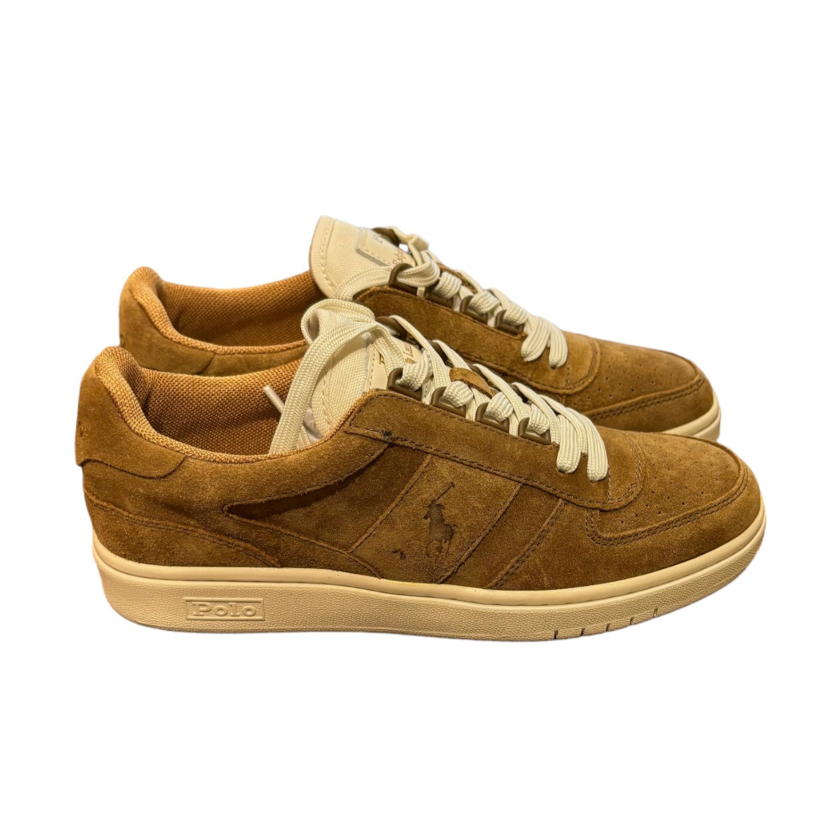 Polo Ralph Lauren Sneakers in Pelle Scamosciata Uomo Beige