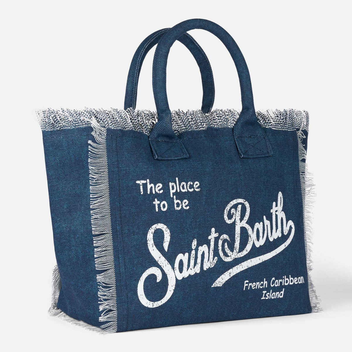 Mc2 Saint Barth Borsa a Spalla in Canvas di Cotone Vanity Donna Indigo
