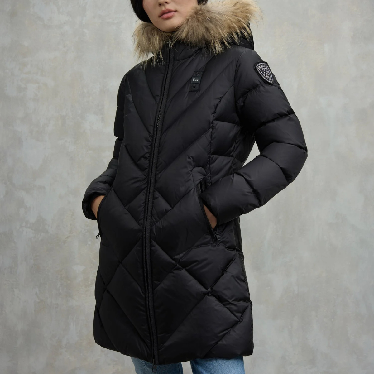 Blauer Piumino Lungo Idrorepellente Althea Donna Nero