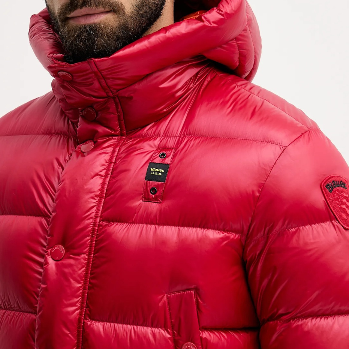 Blauer Piumino Trapuntata in Piuma Clipper Uomo Rosso Sangue