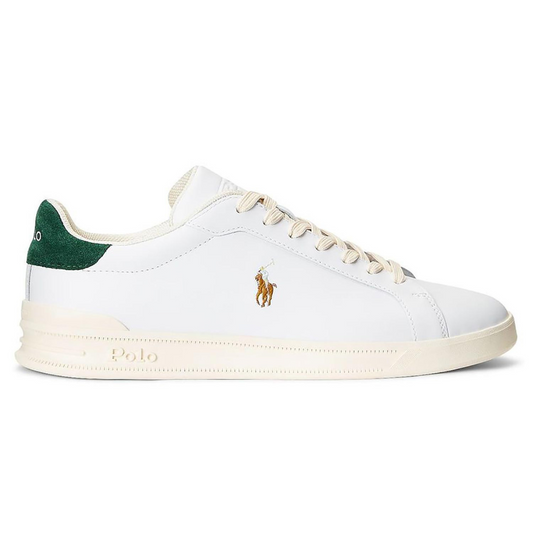 Polo Ralph Lauren Sneakers in Pelle Uomo Heritage Bianco e Verde