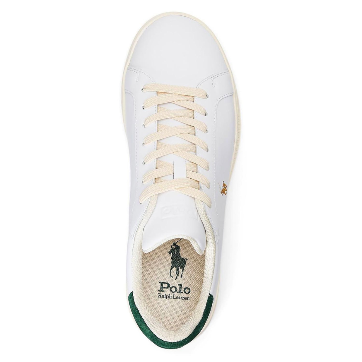 Polo Ralph Lauren Sneakers in Pelle Uomo Heritage Bianco e Verde