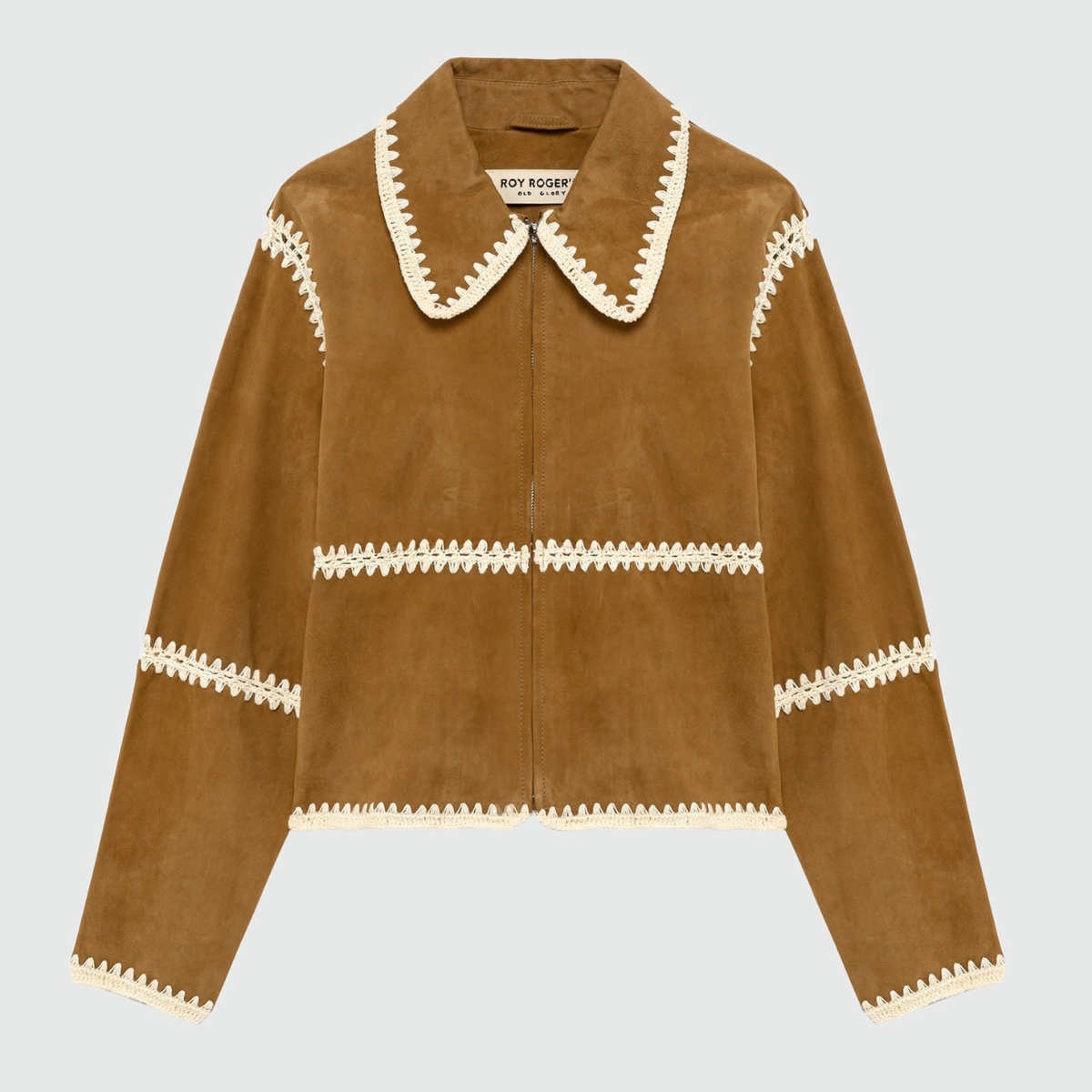 Roy Rogers Giacca Crochet in Suede Old Glory Donna Marrone