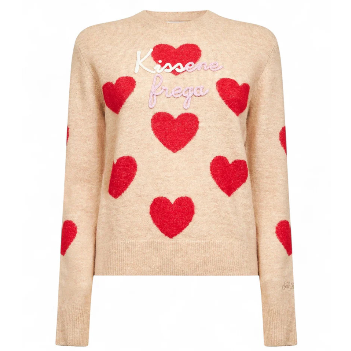 Mc2 Saint Barth Maglione New Queen in Alpaca Kissene Donna Beige