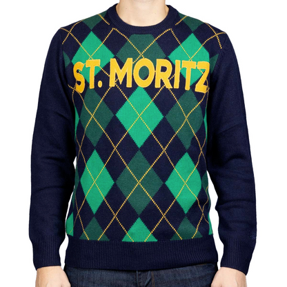 MC2 Saint Barth Maglia con Stampa Rombi Uomo Heron P Blu Navy