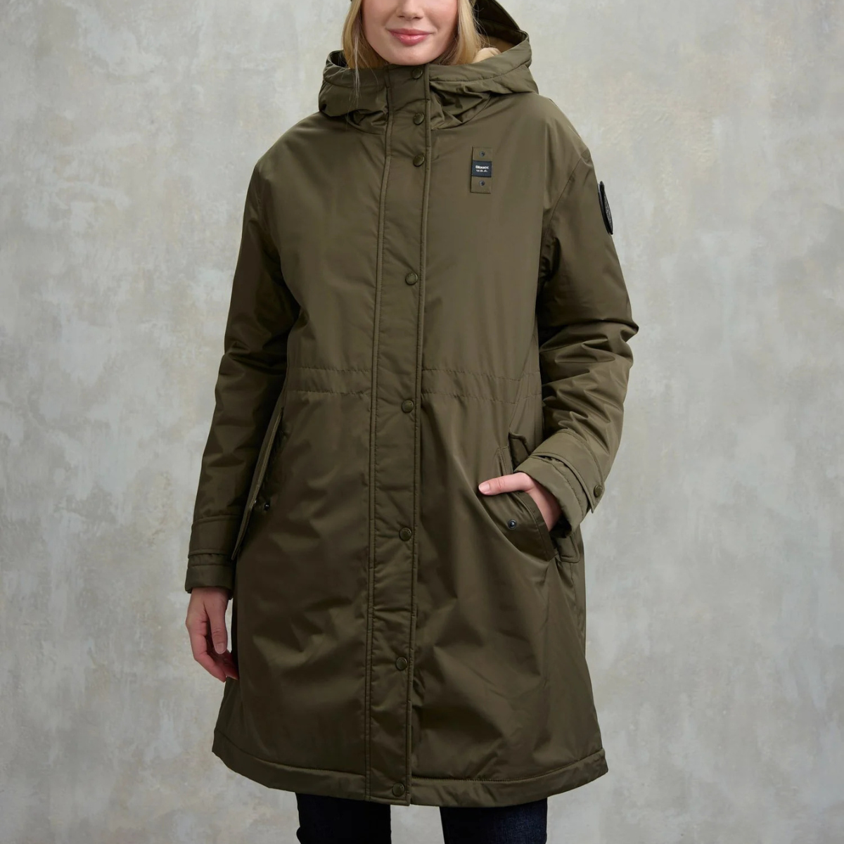 Blauer Parka con Interno in Eco-Pelliccia Payne Donna Verde Bosco
