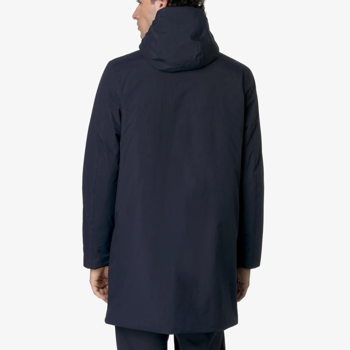 K-Way Giacca Lunga in Nylon Thomas Warm Ottoman Uomo Blue Depth