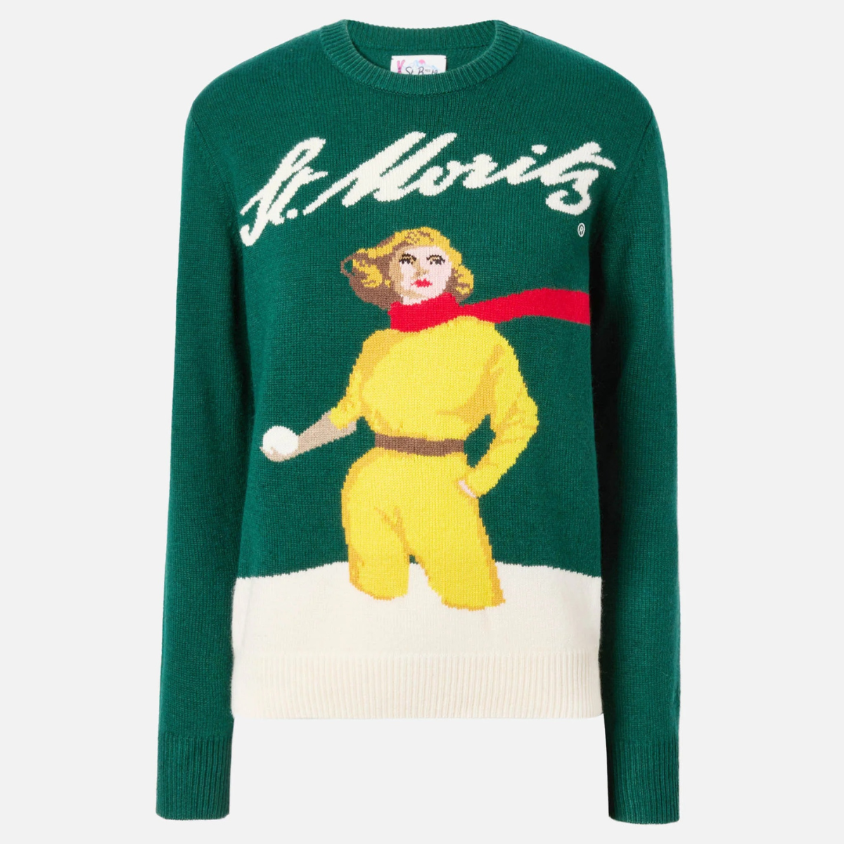 Mc2 Saint Barth Maglione in Misto Cashmere New Queen C Moritz Blondie Verde