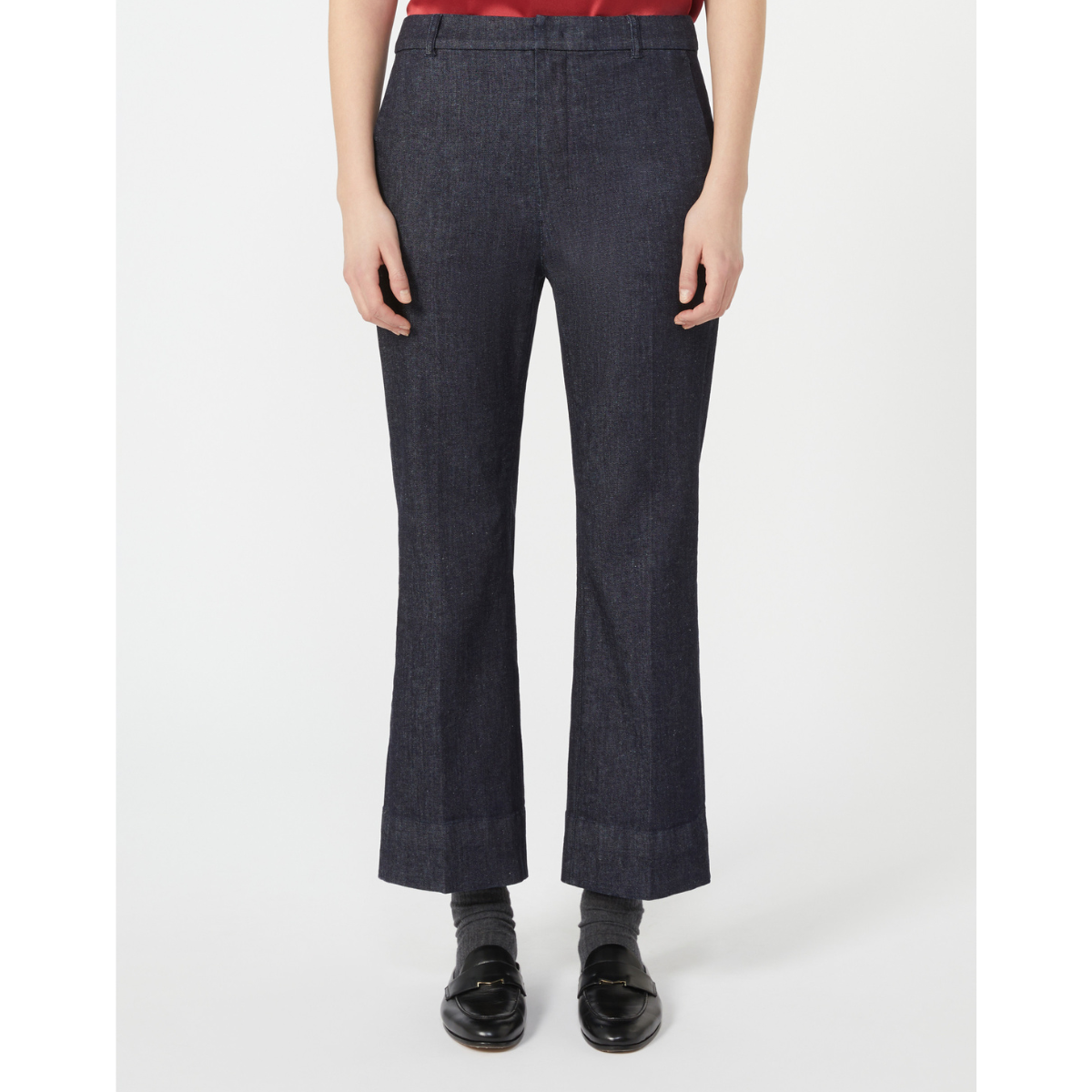 Max Mara Pantalone in Denim Elasticizzato Fresis Donna Blu Notte