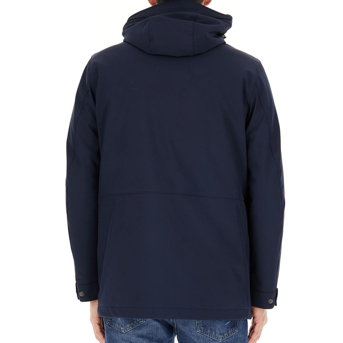 Woolrich Parka Imbottito Soft Shell Barrow Mac Coat Uomo Melton Blue