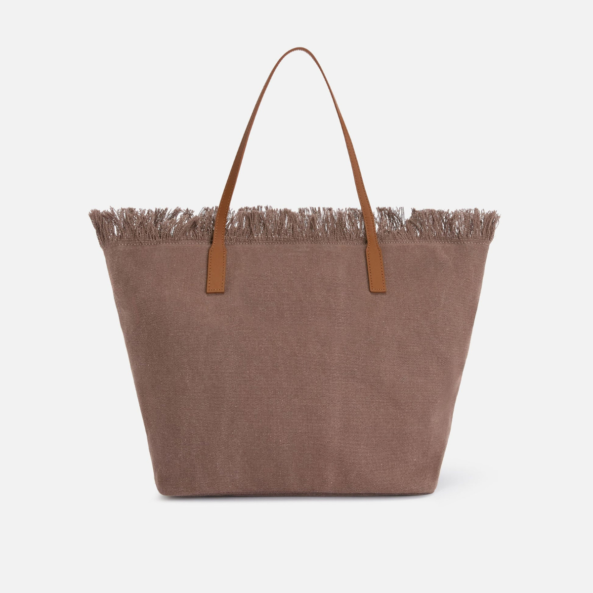 Mc2 Saint Barth Borsa in Canvas City Regular con Frange Marrone