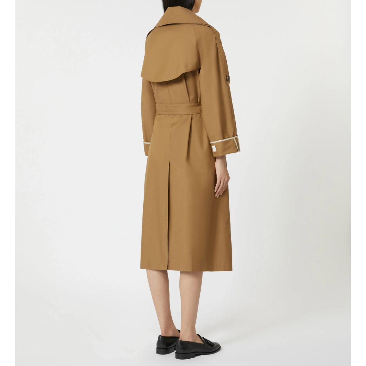 Max Mara Trench Over in Twill di Cotone Antigoccia MTCUTrench Donna Marrone