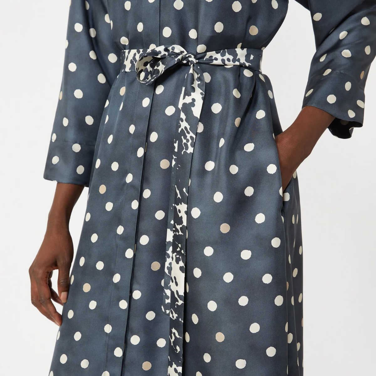 Max Mara Abito in Twill di Seta Stampata SMMLeva Donna Blu Marino