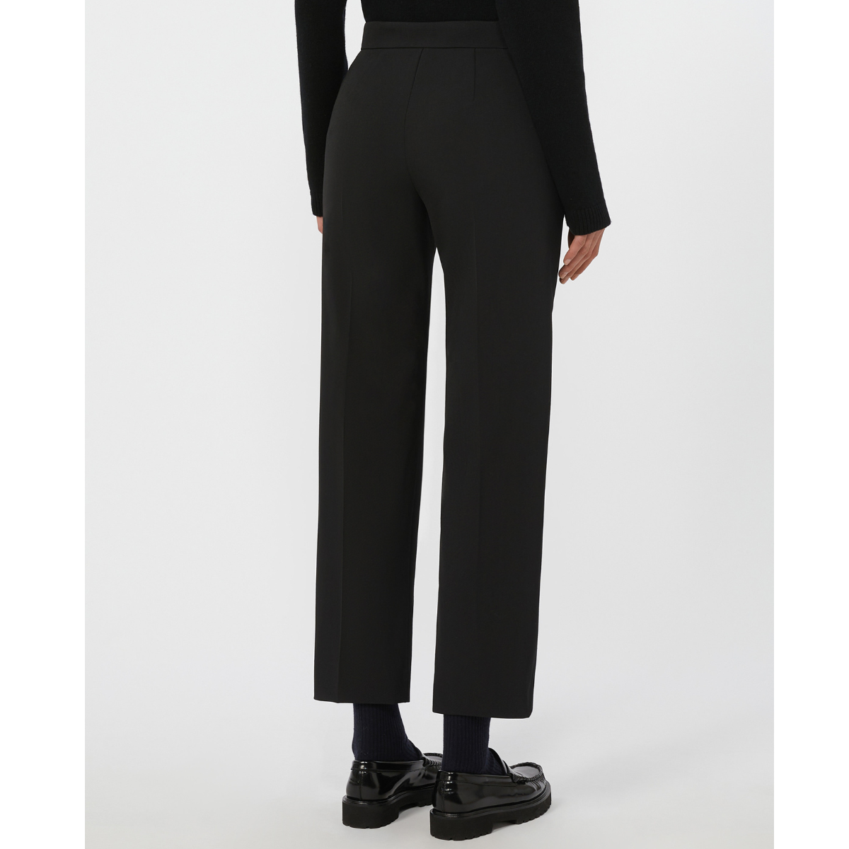 Max Mara Pantalone in Gabardina Slim Malika Donna Nero
