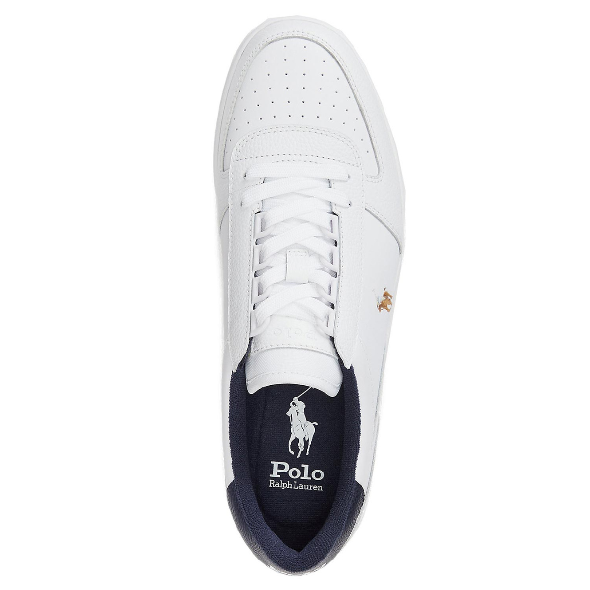 Polo Ralph Lauren Sneakers in Pelle Uomo Low Top Lace Bianco Blu