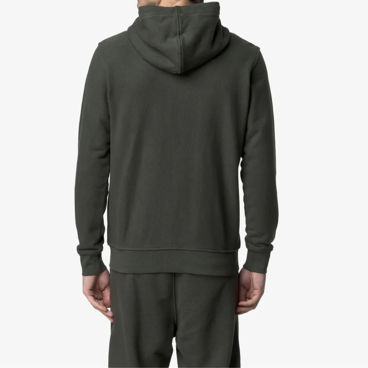 K-Way Felpa in Cotone Uomo Anthony Heavy Fleece Green Blackish