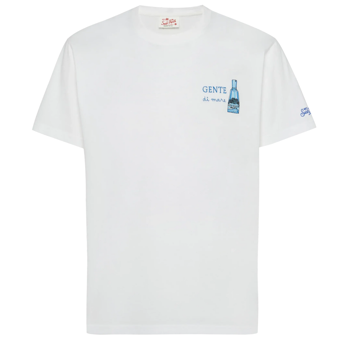 Mc2 Saint Barth T-Shirt Man in Cotone con Ricamo Uomo Weekend Gin Mare Bianco