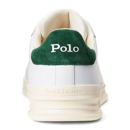 Polo Ralph Lauren Sneakers in Pelle Uomo Heritage Bianco e Verde