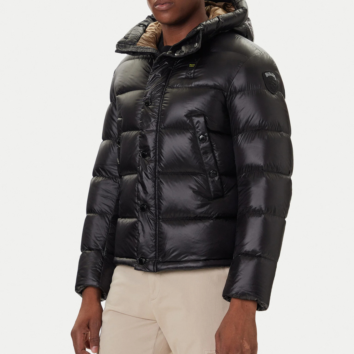 Blauer Piumino Trapuntata in Piuma Clipper Uomo Nero