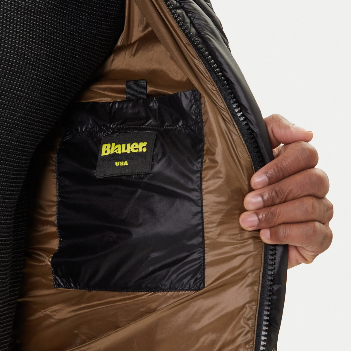 Blauer Piumino Trapuntata in Piuma Clipper Uomo Nero