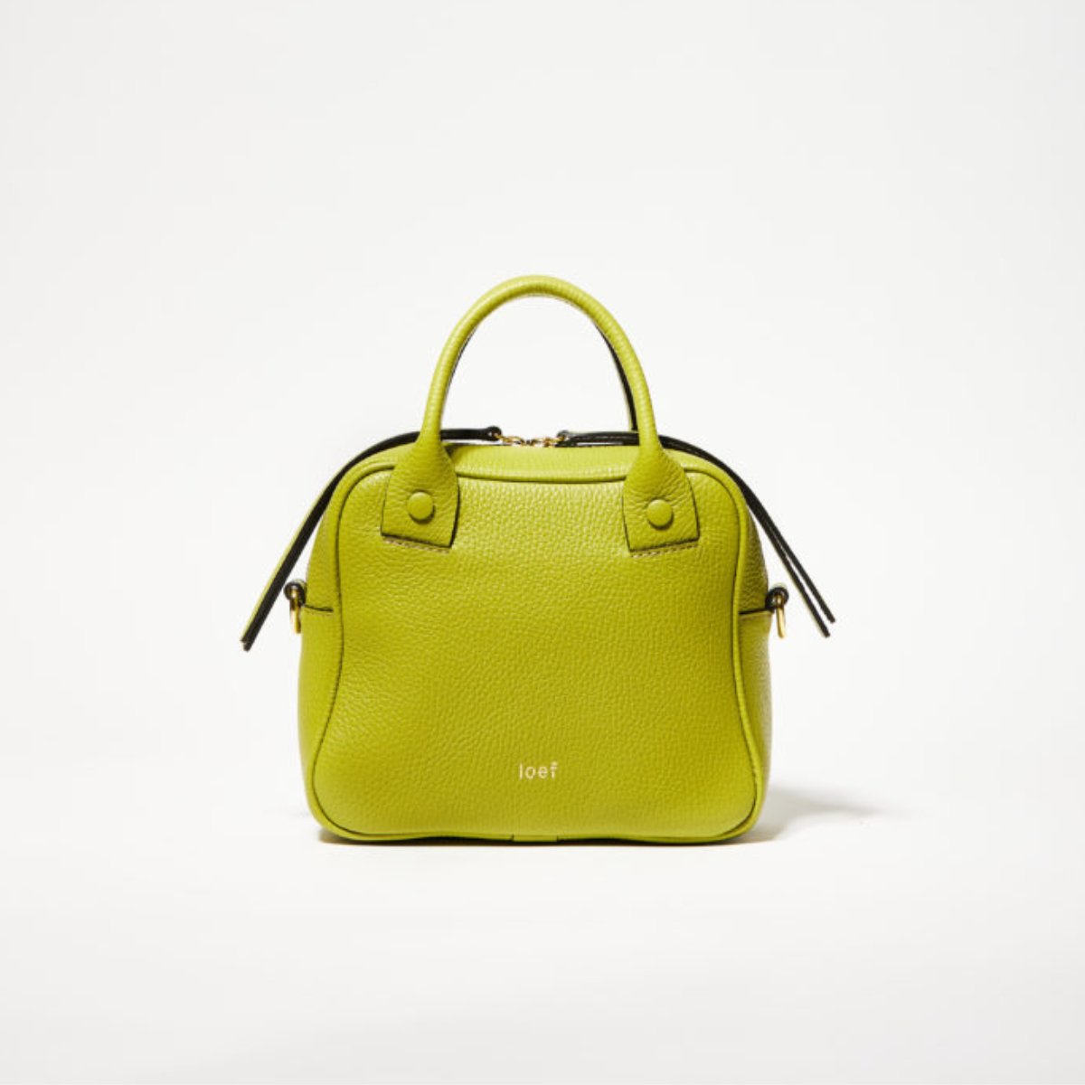 IoeF Borsa Bigottina in Pelle Martellata Verde Pistacchio