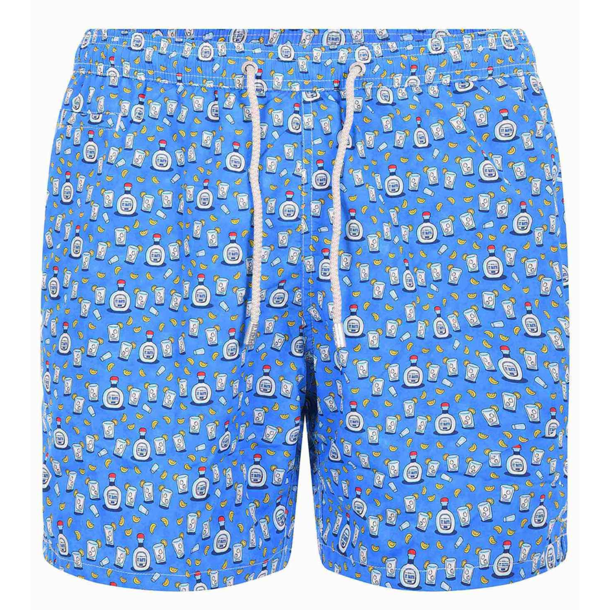 MC2 Saint Barth Costume Mare in Tessuto Leggero con Stampa Watercolor Tequila Uomo Azzurro