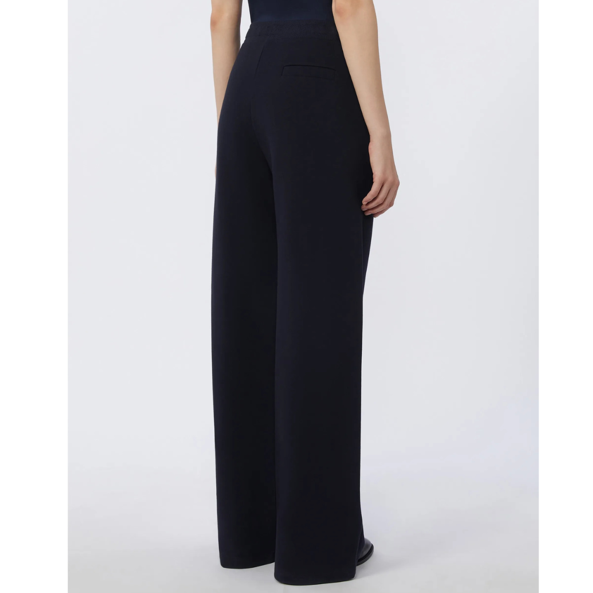 Max Mara Pantalone Ampio in Jersey SMMBali Donna Blu Marino