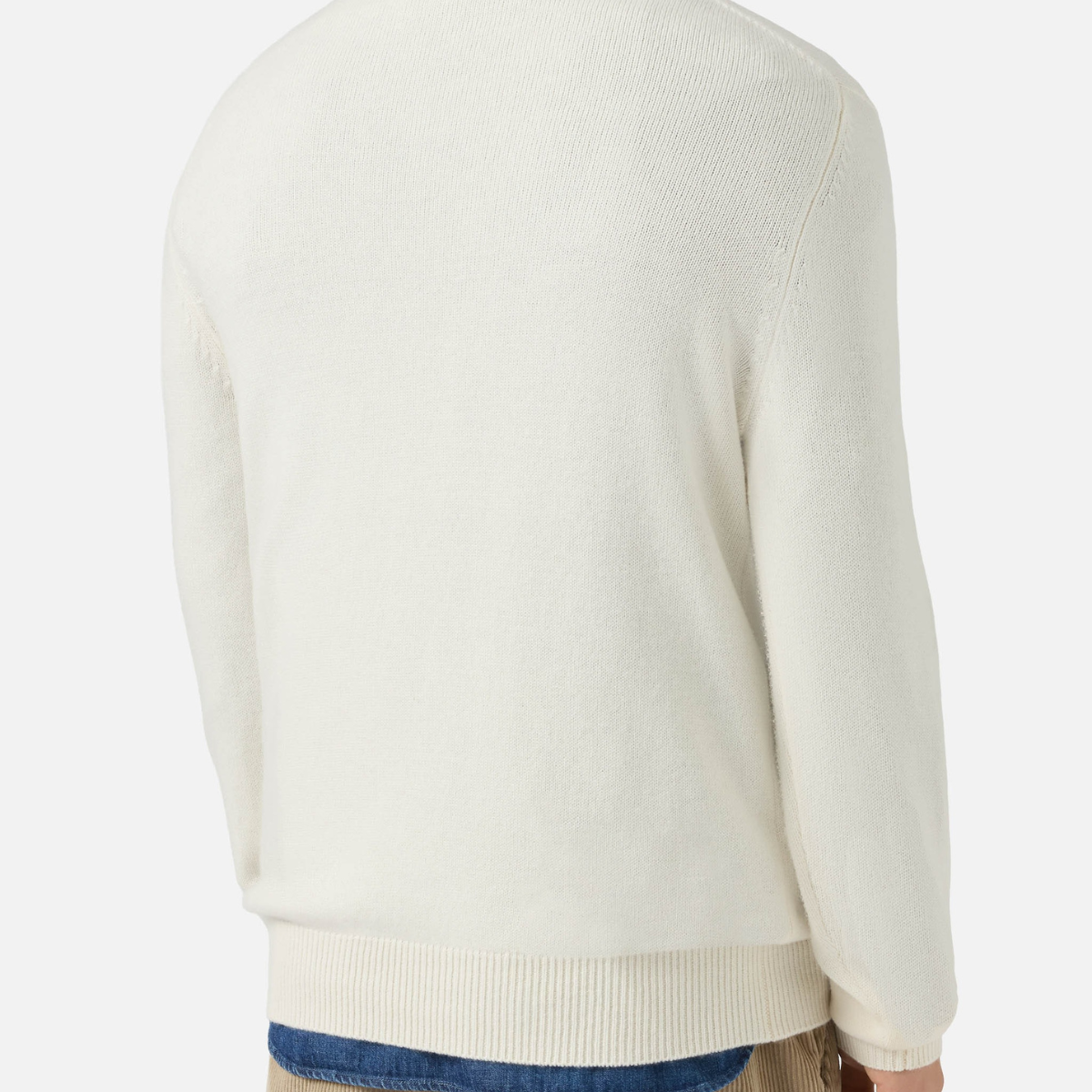 Mc2 Saint Barth Maglione Heron Print con Stampa Campiglio Road in Lana Uomo Panna