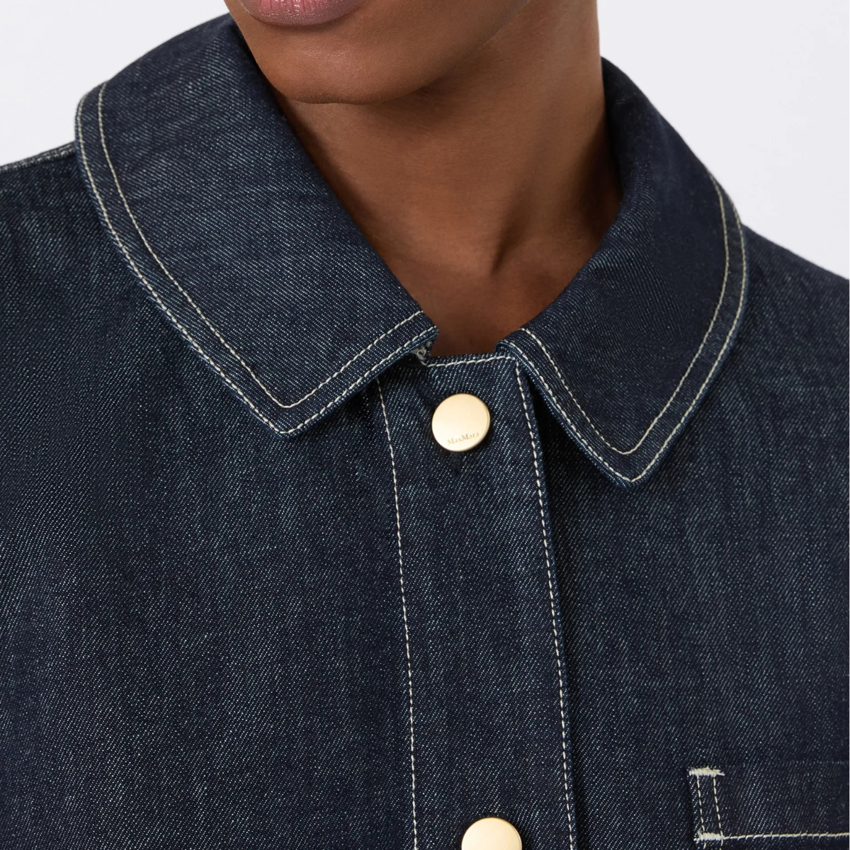 Max Mara Camicia in Denim di Cotone SMMEnfasi Donna Blu Marino