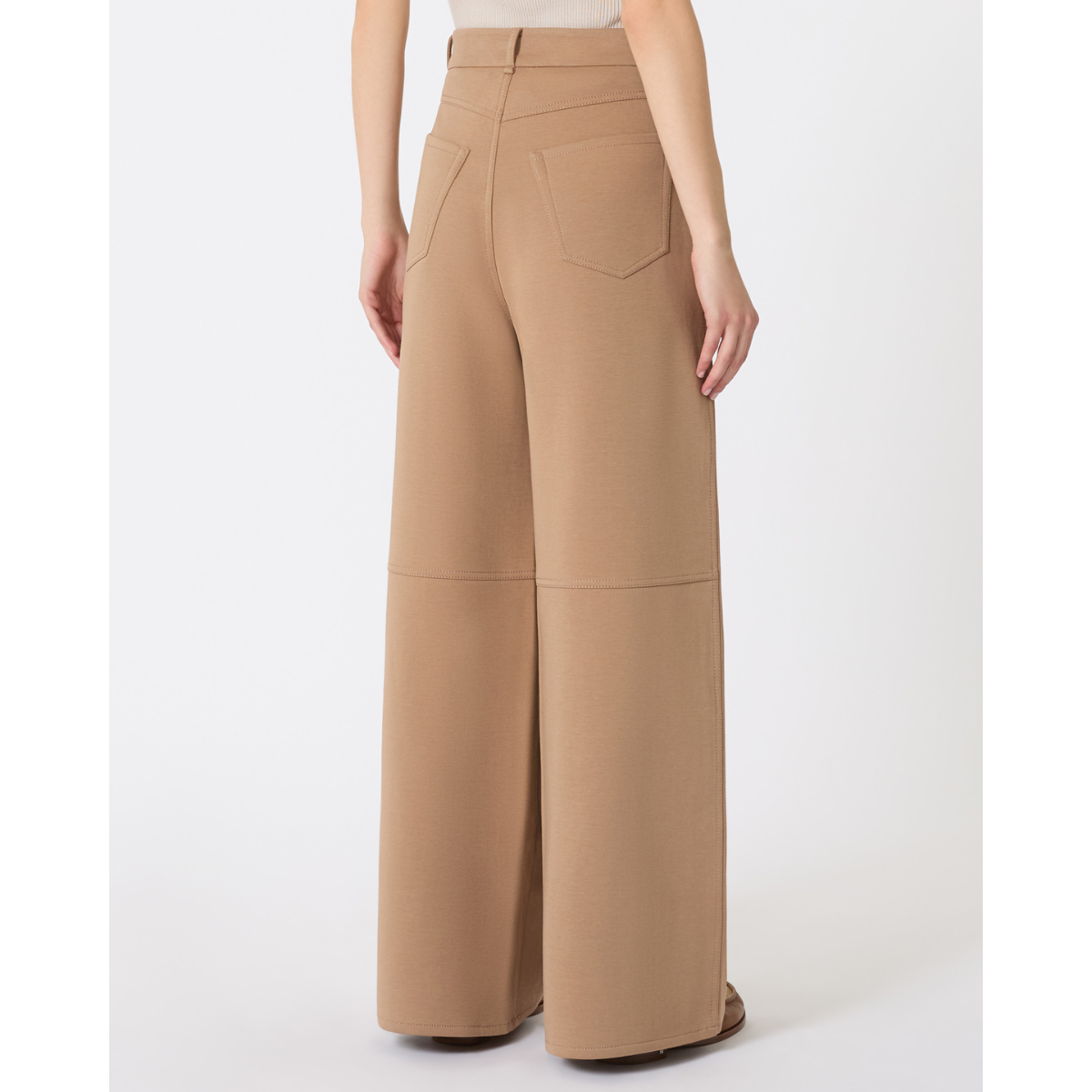 Max Mara Pantaloni in Jersey di Cotone Merlot Donna Cammello
