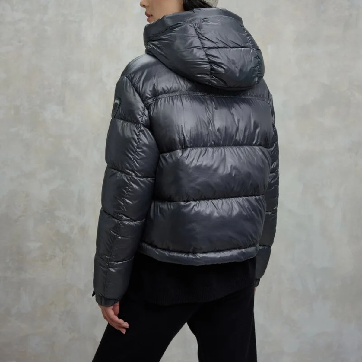 Blauer Giubbetto in Nylon Gloria Donna Nero
