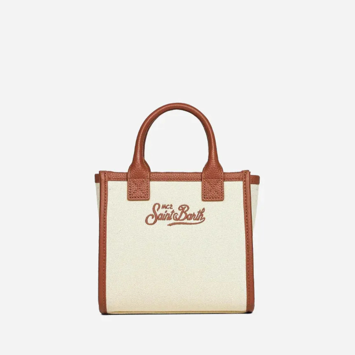 Mc2 Saint Barth Borsa Vanity Mini in Pelle e Canvas Beige
