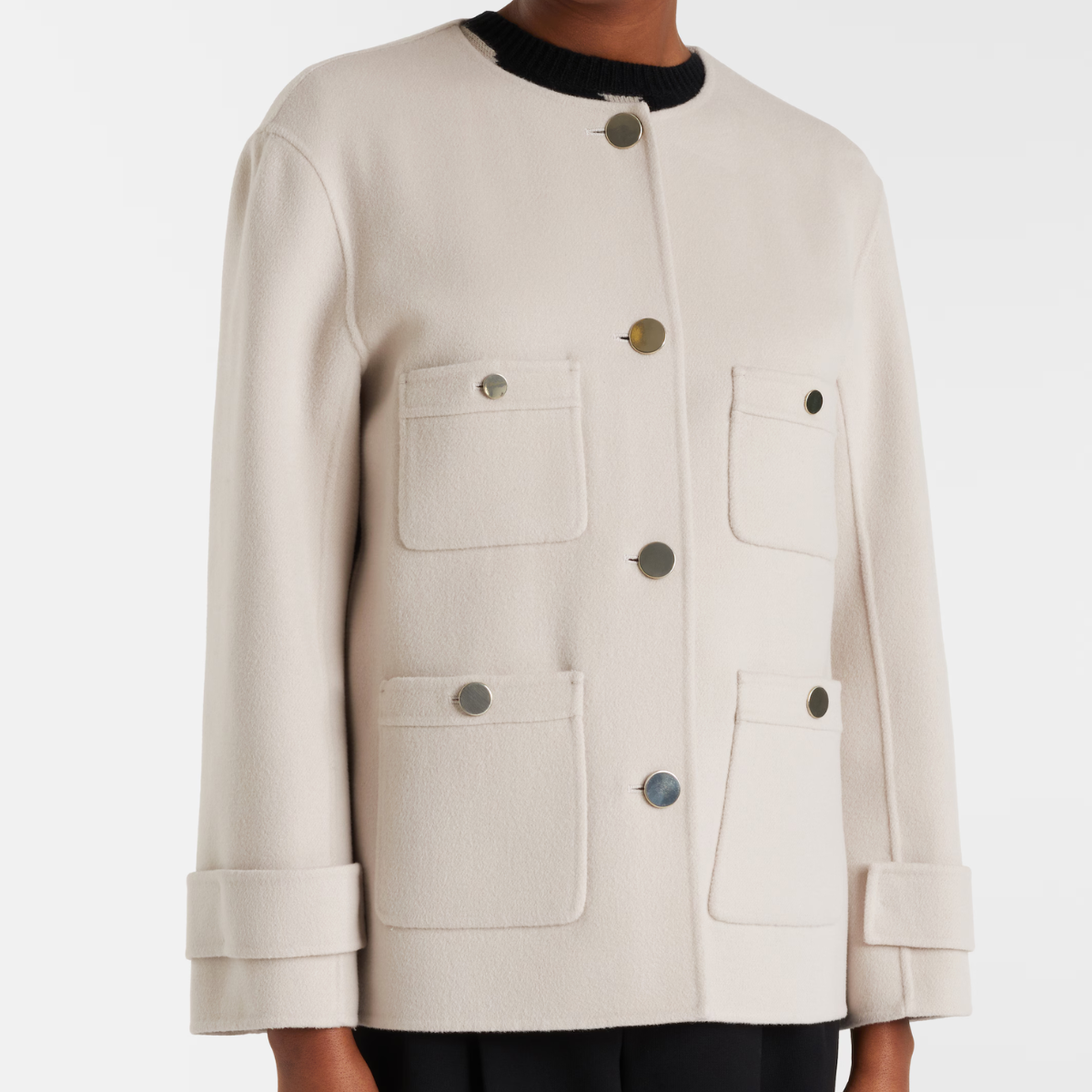 Max Mara Giacca in Crop di Lana Smmalba Donna Cammello