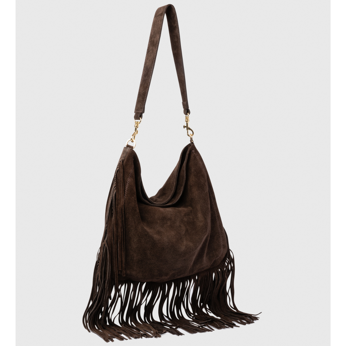 Avenue 67 Borsa in Camoscio con Frange Yana Testa di Moro