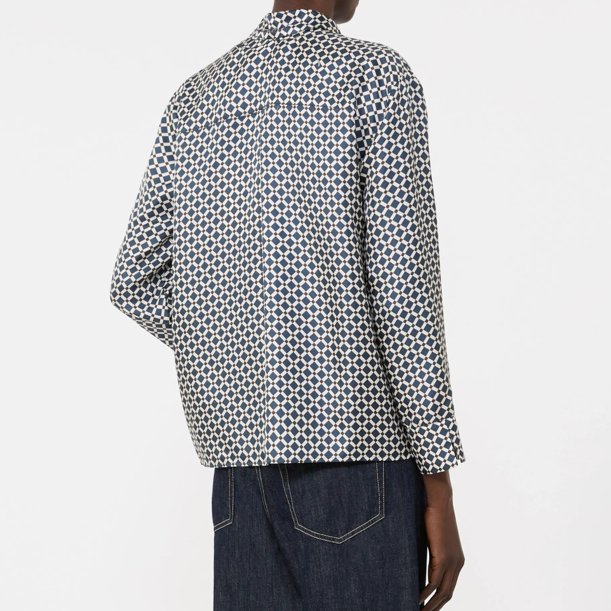 Max Mara Camicia in Seta Stampata SMMVittoria Donna Blu Notte