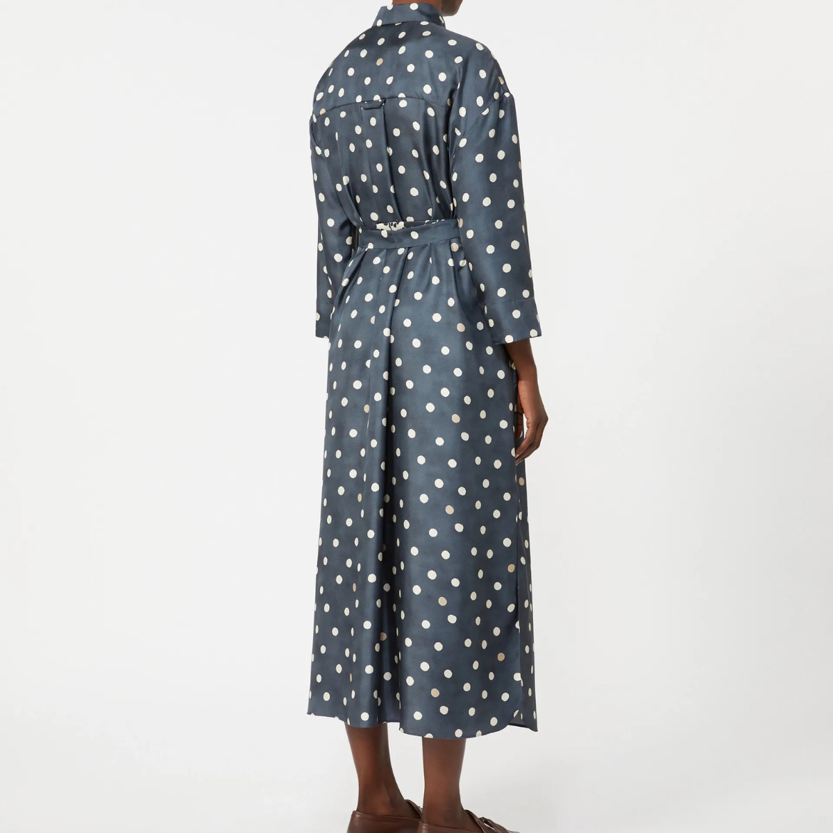Max Mara Abito in Twill di Seta Stampata SMMLeva Donna Blu Marino