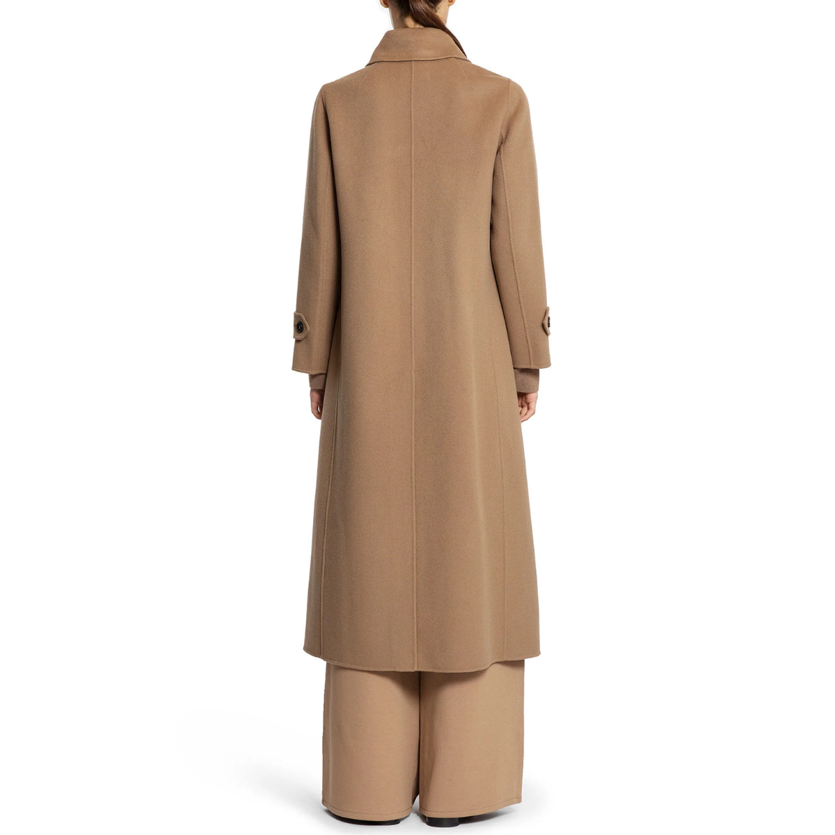 'S Max Mara Cappotto in Lana Double con Cintura Sem Donna Nocciola